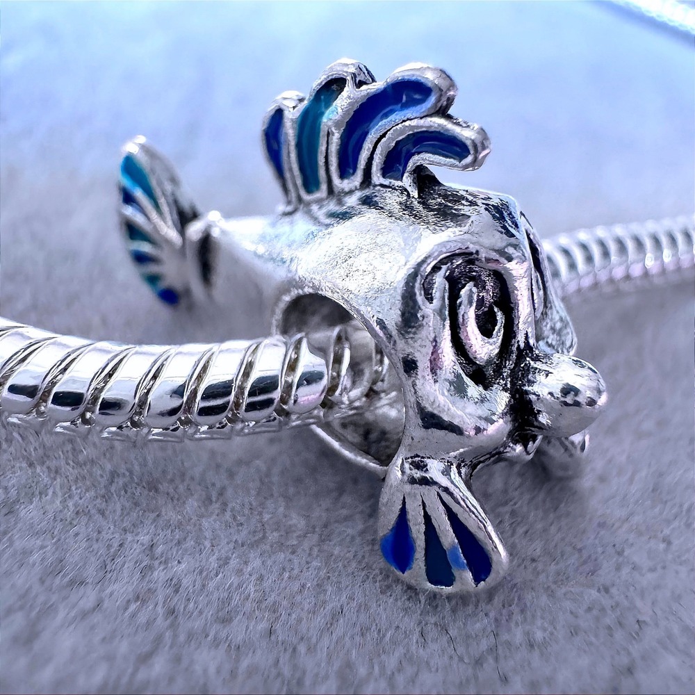 Disney The Little Mermaid Flounder Fish Enamel Charm fits‎ PANDORA
